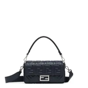 Baguette - Sac en cuir nappa bleu nuit | Fendi